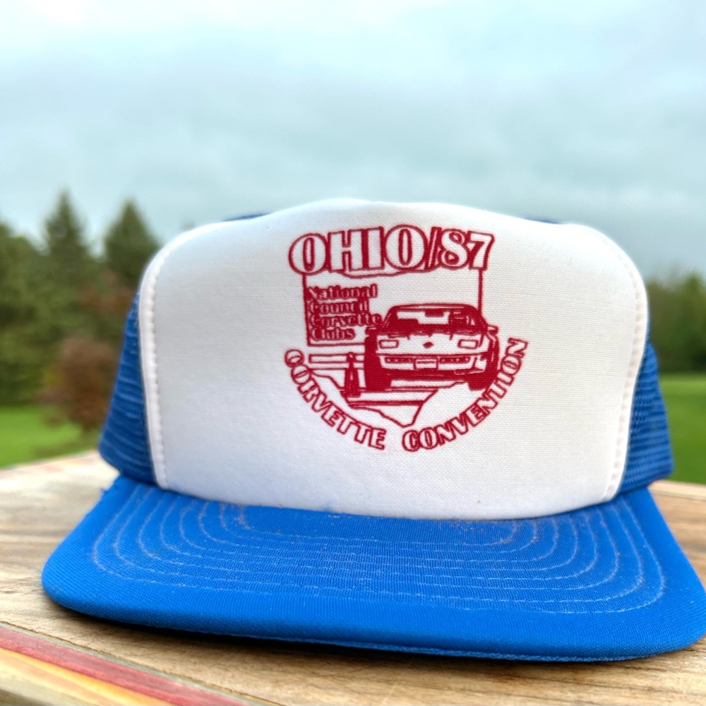 🎉HOST PICK🎉Vintage ‘87 Ohio Corvette Trucker Hat Snapback Hat Baseball